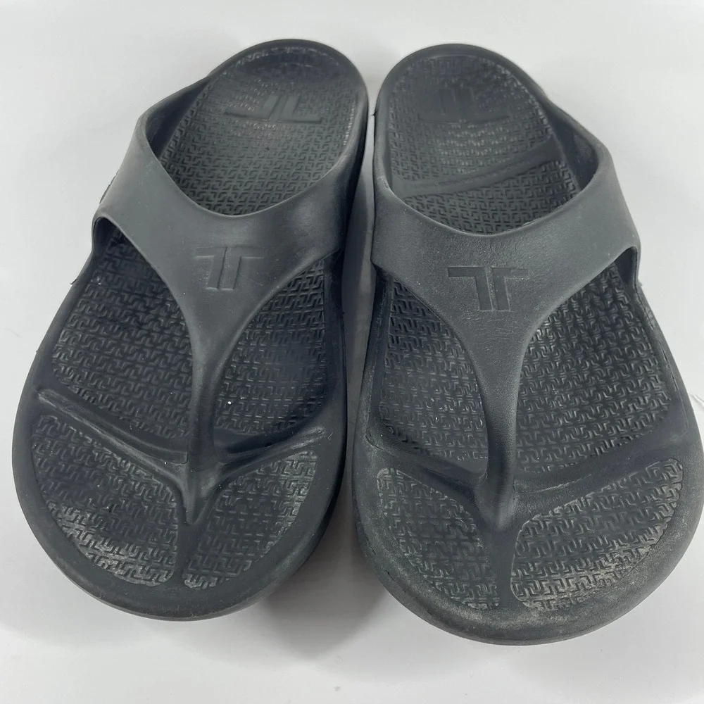 12-13 Telic Terox Black Flip Flop Slides Sandals Orthotic Recovery Shoes Mens 3X